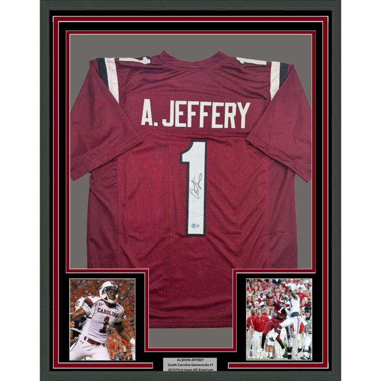 Framed Autographed/Signed Alshon Jeffery South Carolina Jersey Beckett COA
