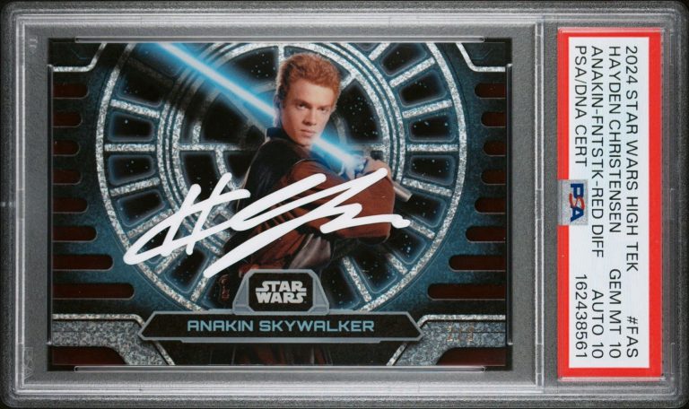 2024 Topps Star Wars High Tek Hayden Christensen Anakin Red Auto /5 PSA 10/10