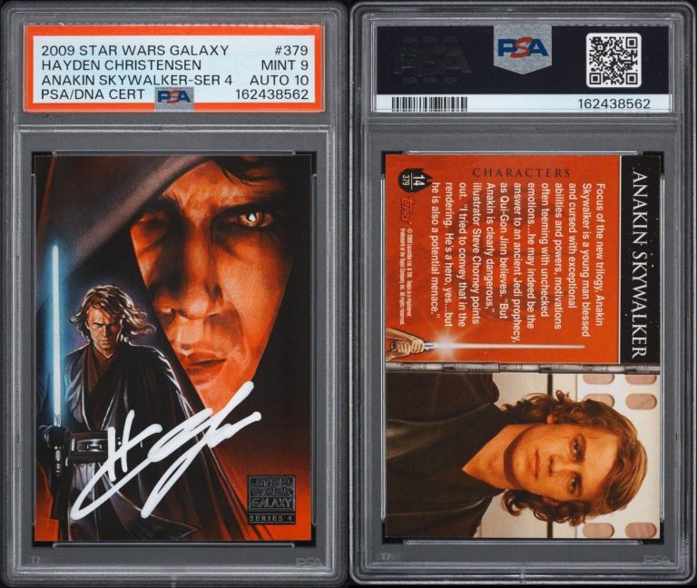 2009 Topps Star Wars Galaxy #379 Hayden Christensen Anakin Rookie Auto PSA 9/10