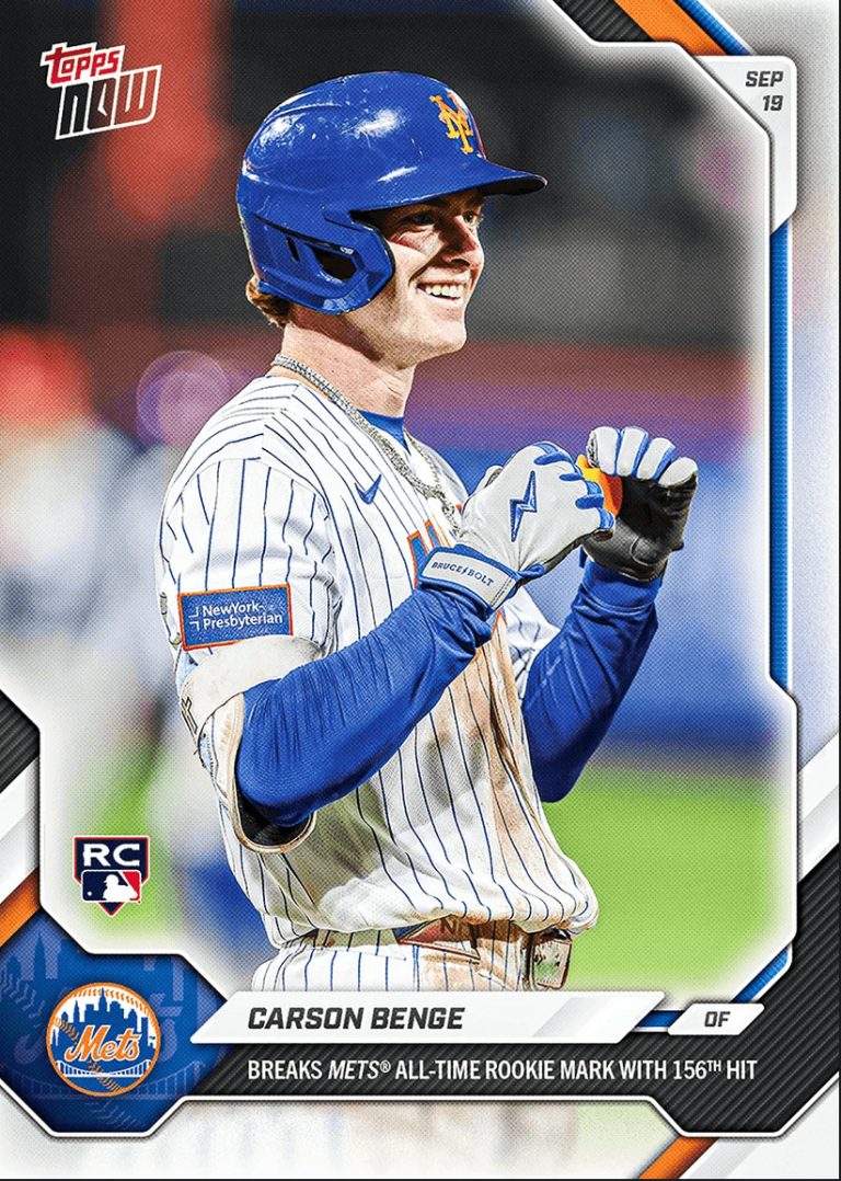 2026 Topps Now Carson Benge #693 New York Mets Rookie RC Baseball Card