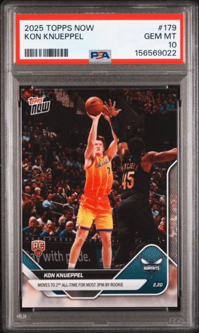 Graded 2025 Topps Now Kon Knueppel #179 Rookie RC Basketball Card PSA 10