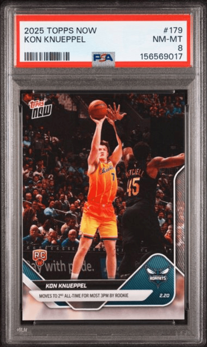 Graded 2025 Topps Now Kon Knueppel #179 Rookie RC Basketball Card PSA 8