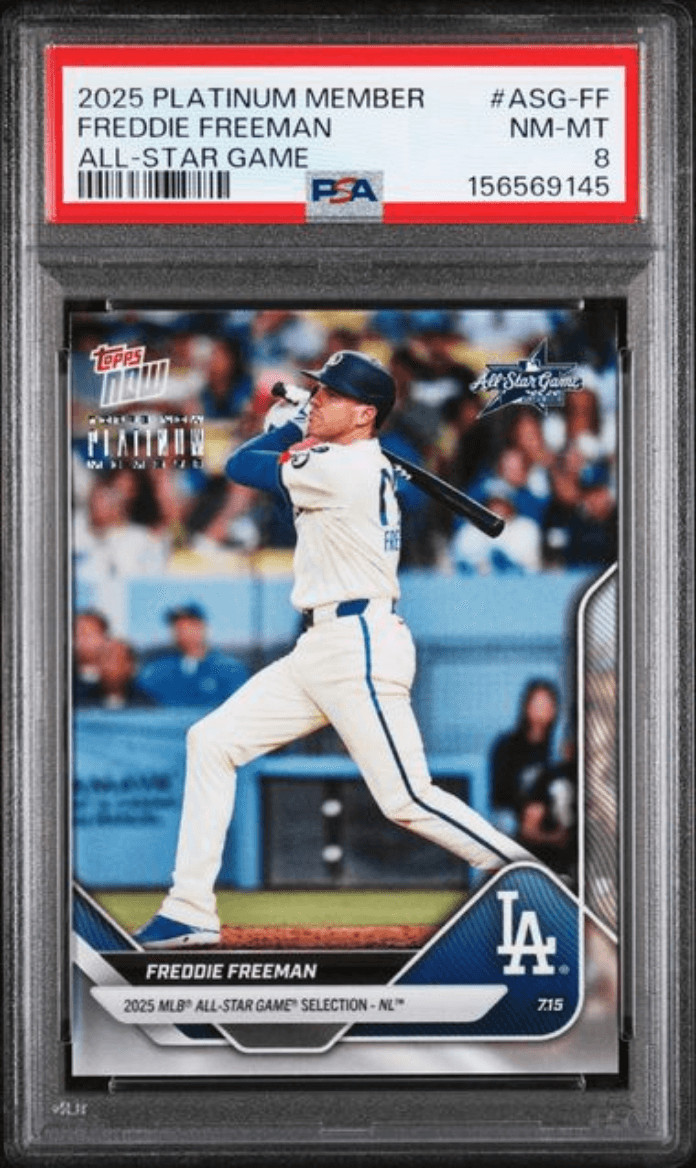 Graded 2025 Platinum Member Freddie Freeman #ASGFF Baseball Card PSA 8