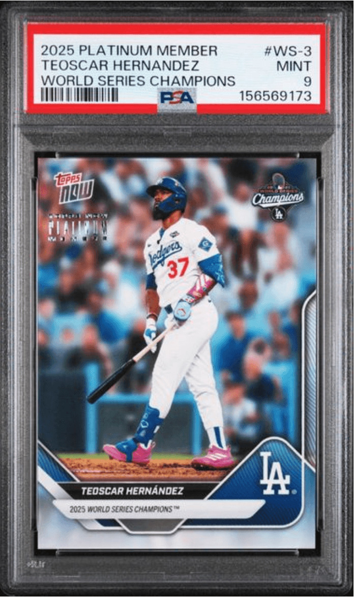 Graded 2025 Platinum Member Teoscar Hernandez #WS3 Baseball Card PSA 9