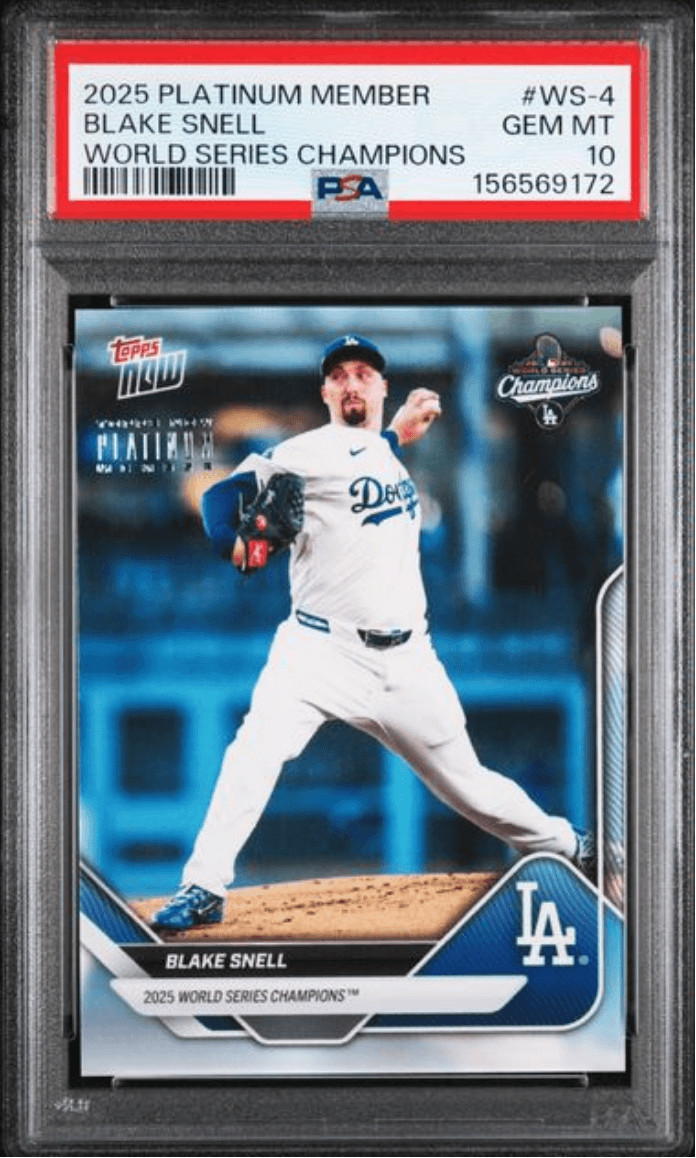 Graded 2025 Platinum Member Blake Snell #WS4 Baseball Card PSA 10