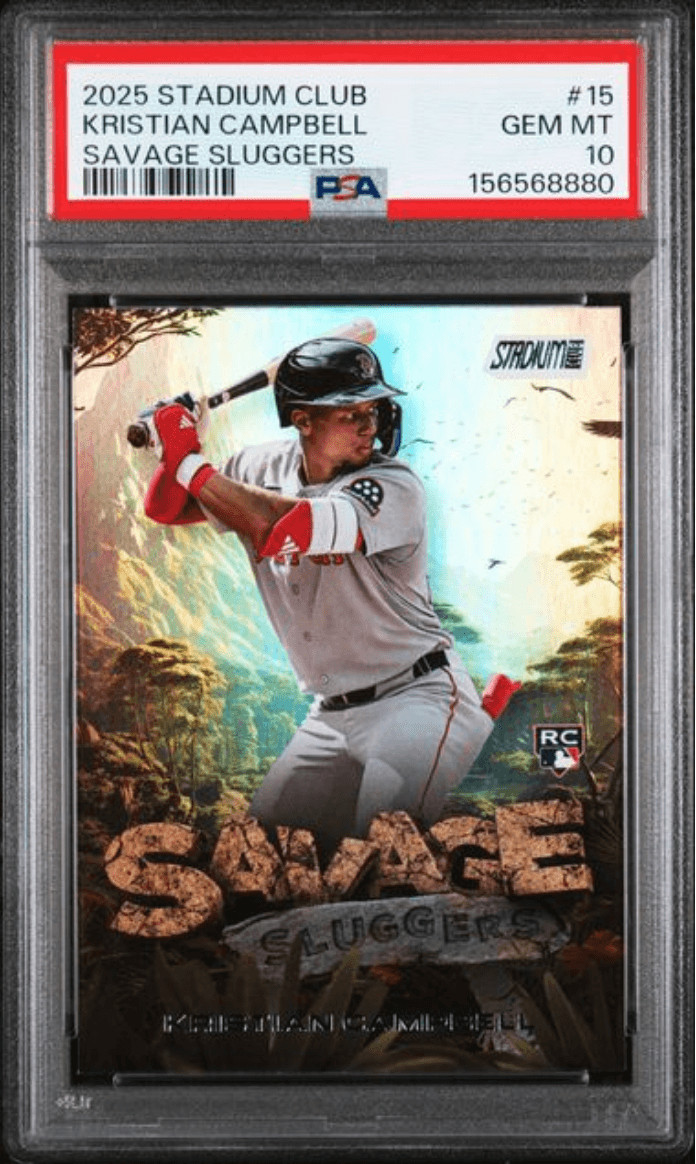 Graded 2025 Topps Stadium Club Kristian Campbell #15 Rookie RC Card PSA 10