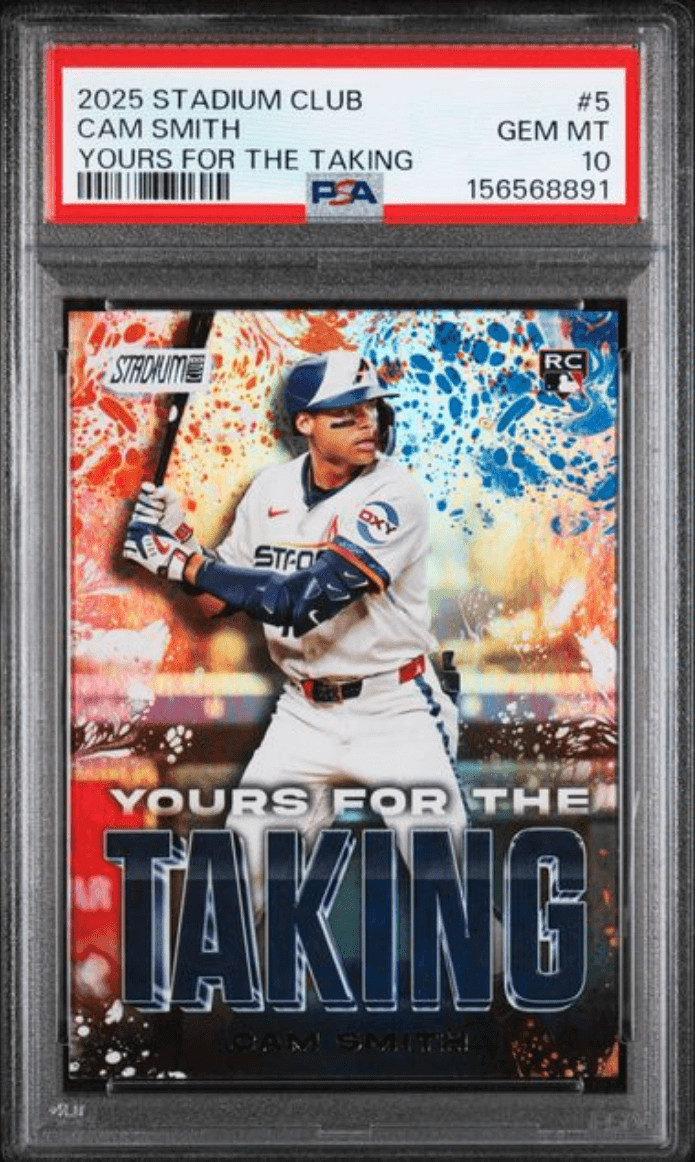 Graded 2025 Topps Stadium Club Cam Smith #5 Rookie RC Baseball Card PSA 10