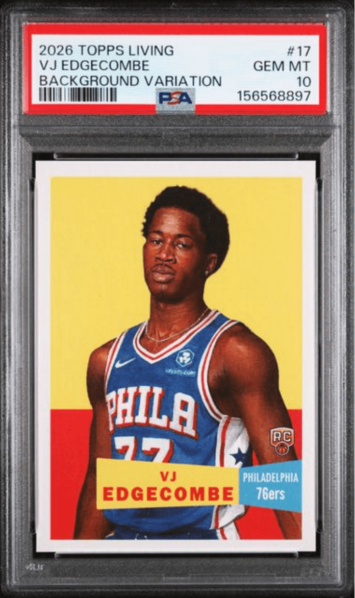 Graded 2026 Living VJ Edgecombe #17 Background Variation Rookie Card PSA 10