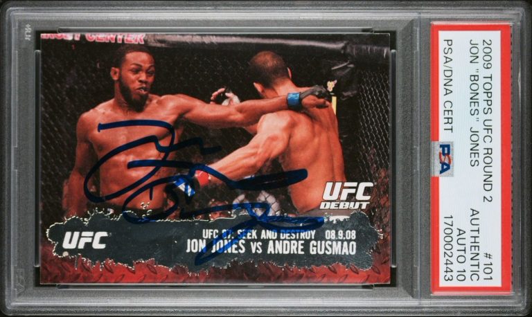 2009 Topps UFC Round 2 #101 JON BONES JONES Signed Rookie Debut PSA AUTO 10 RC