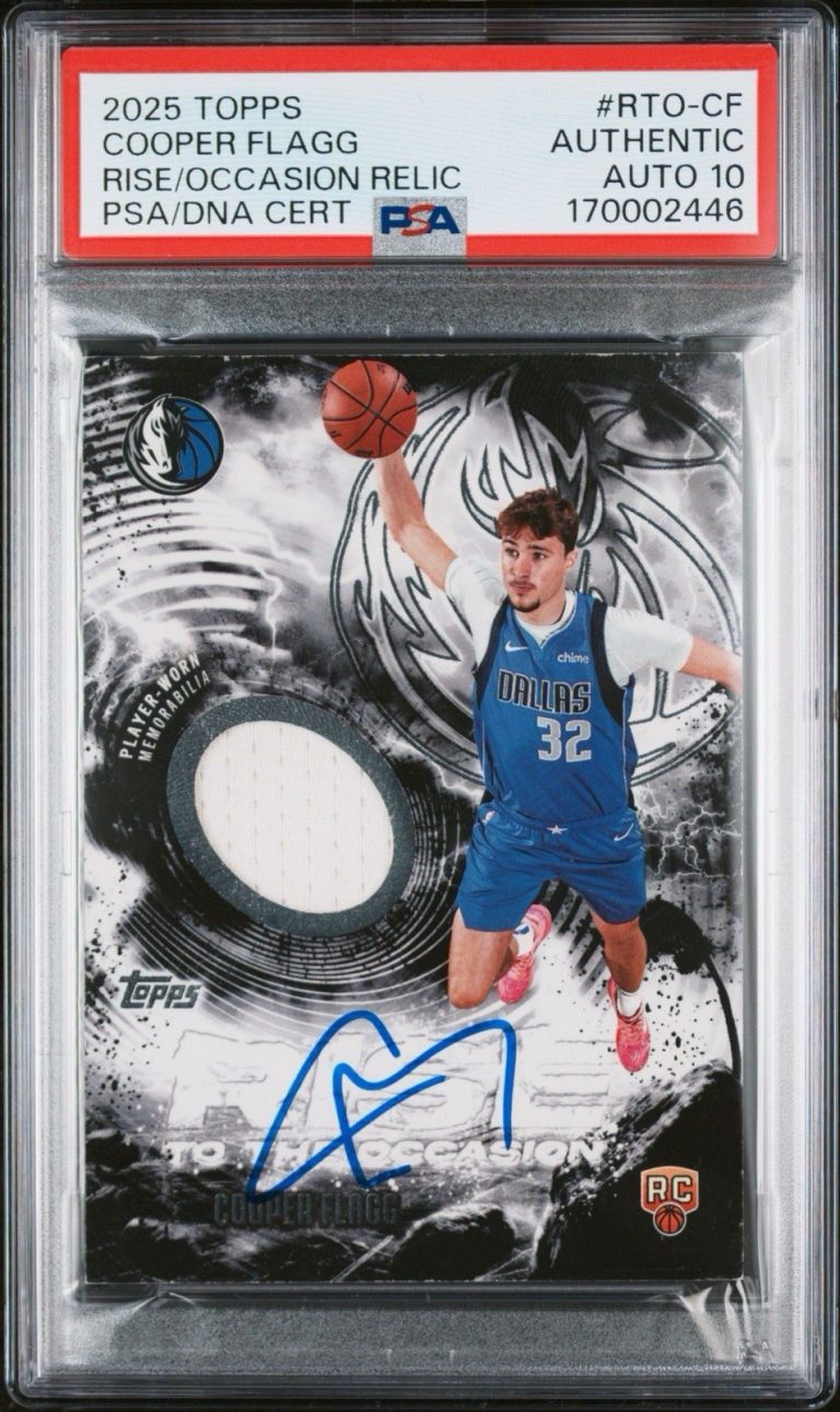 2025 Topps Cooper Flagg Signed Rise To The Occasion Rookie Relic RPA PSA AUTO 10