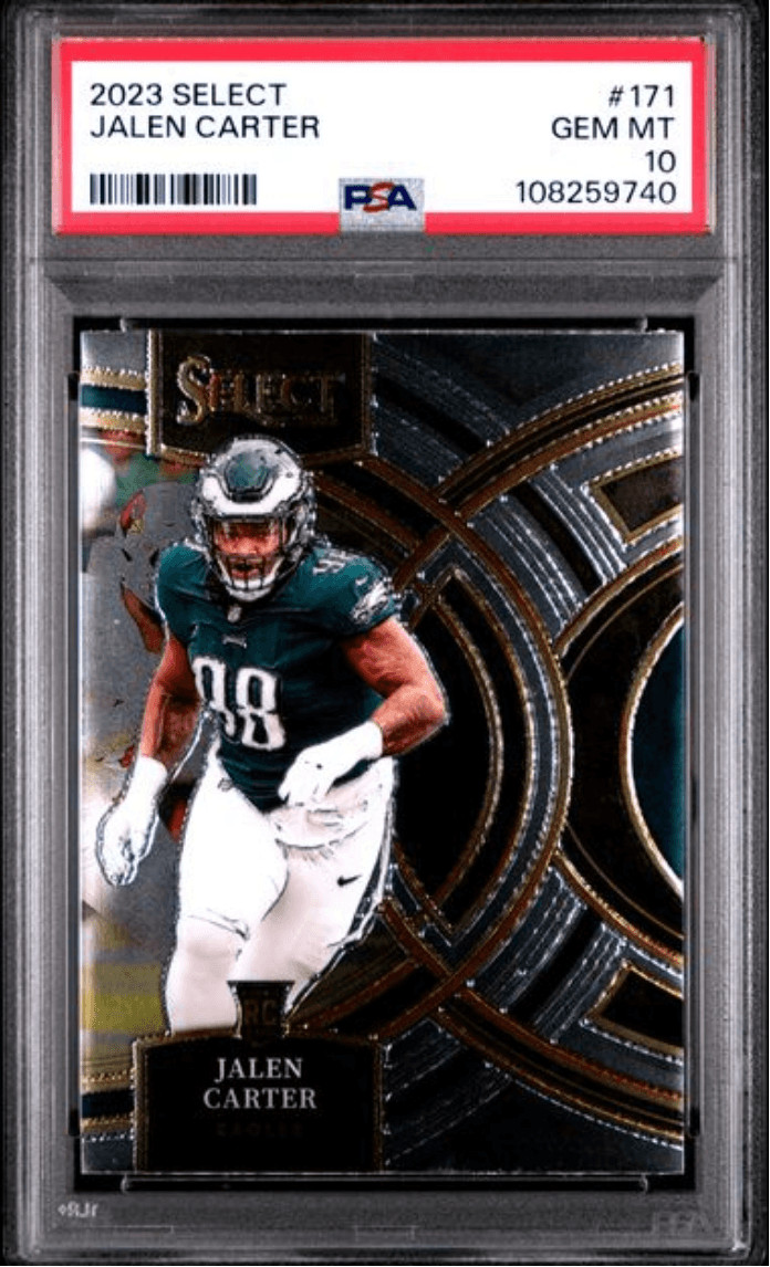 Graded 2023 Panini Select Jalen Carter #171 Rookie RC Football Card PSA 10