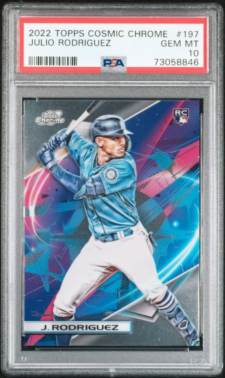 Graded 2022 Cosmic Chrome Julio Rodriguez #197 Rookie Baseball Card PSA 10