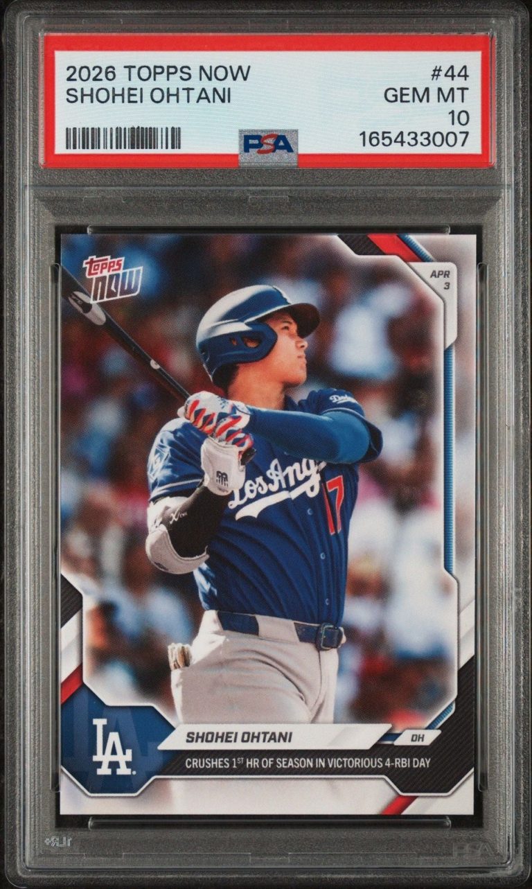 Graded 2026 Topps Now Shohei Ohtani #44 Crushes 1st HR Card PSA 10 Gem Mint