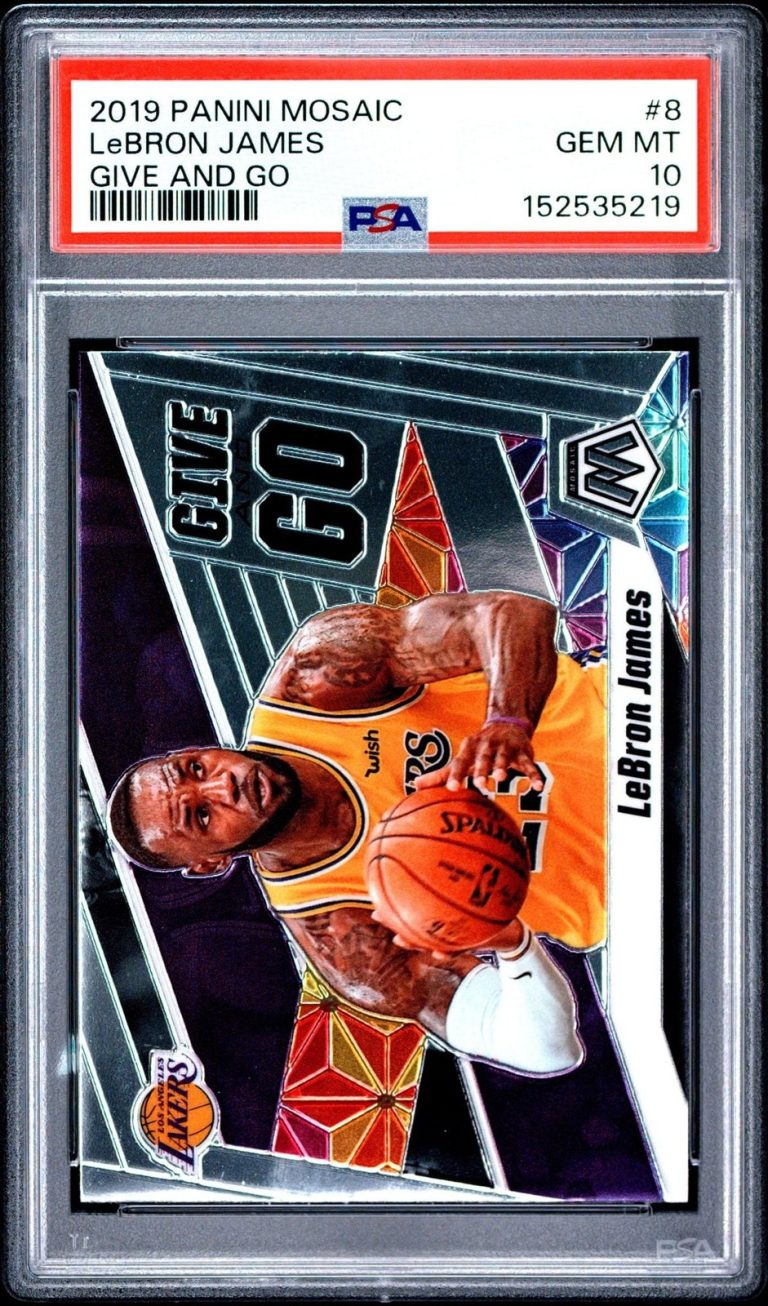 Graded 2019 Panini Mosaic LeBron James #8 Give and Go Card PSA 10 Gem Mint
