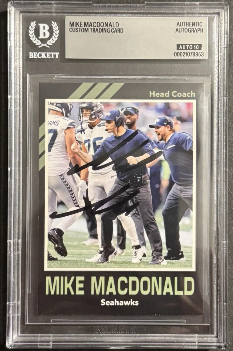 Mike Macdonald Signed Autographed Seattle Seahawks Custom Trading Card Beckett