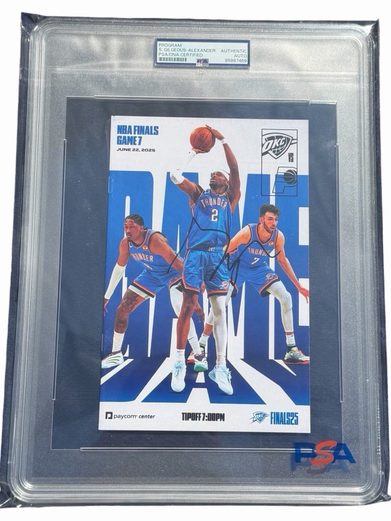 Shai Gilgeous-Alexander Signed 2025 NBA FINALS MVP Game 7 Program PSA AUTO ENCAP