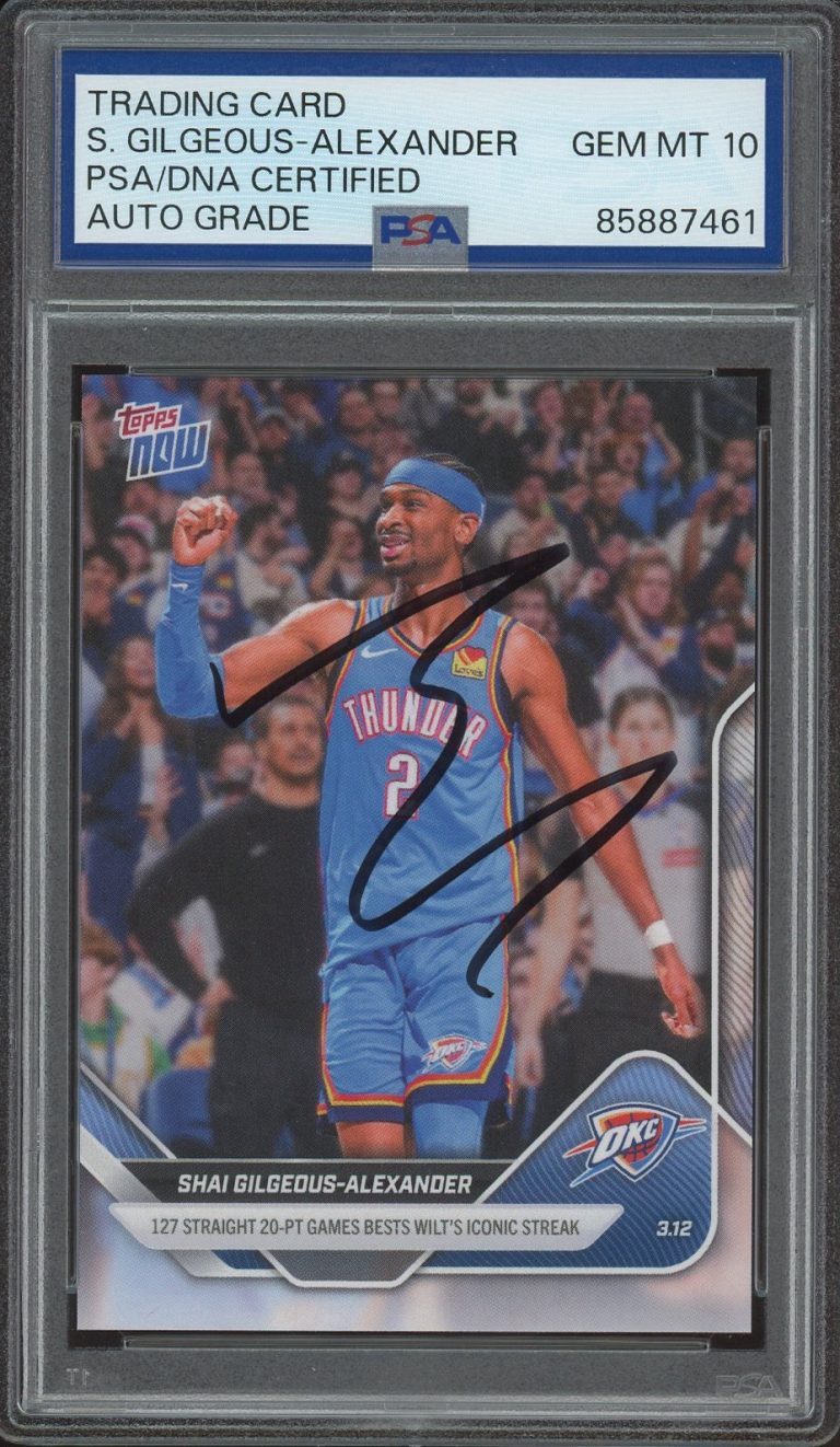 2025 Topps Now Shai Gilgeous-Alexander 127 20-PT Games Wilt Record PSA AUTO 10