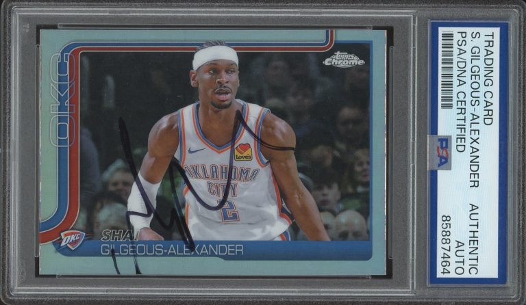 2025 Topps Chrome #141 Shai Gilgeous-Alexander Signed Refractor PSA/DNA AUTO MVP