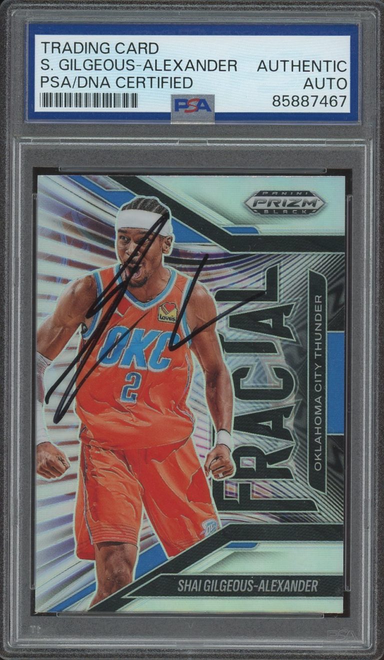 2024 Panini Prizm Black Shai Gilgeous-Alexander Signed Fractal Refractor PsaAUTO