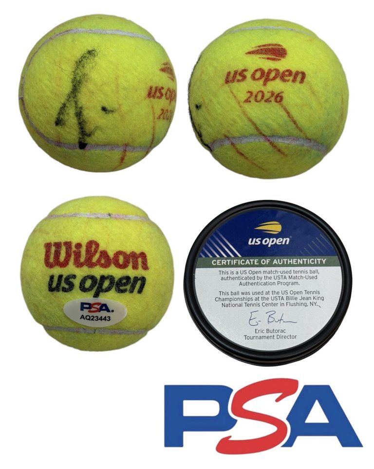 Elena Rybakina Signed 2026 US OPEN CHAMPION Match Used Tennis Ball PSA AUTO WTA