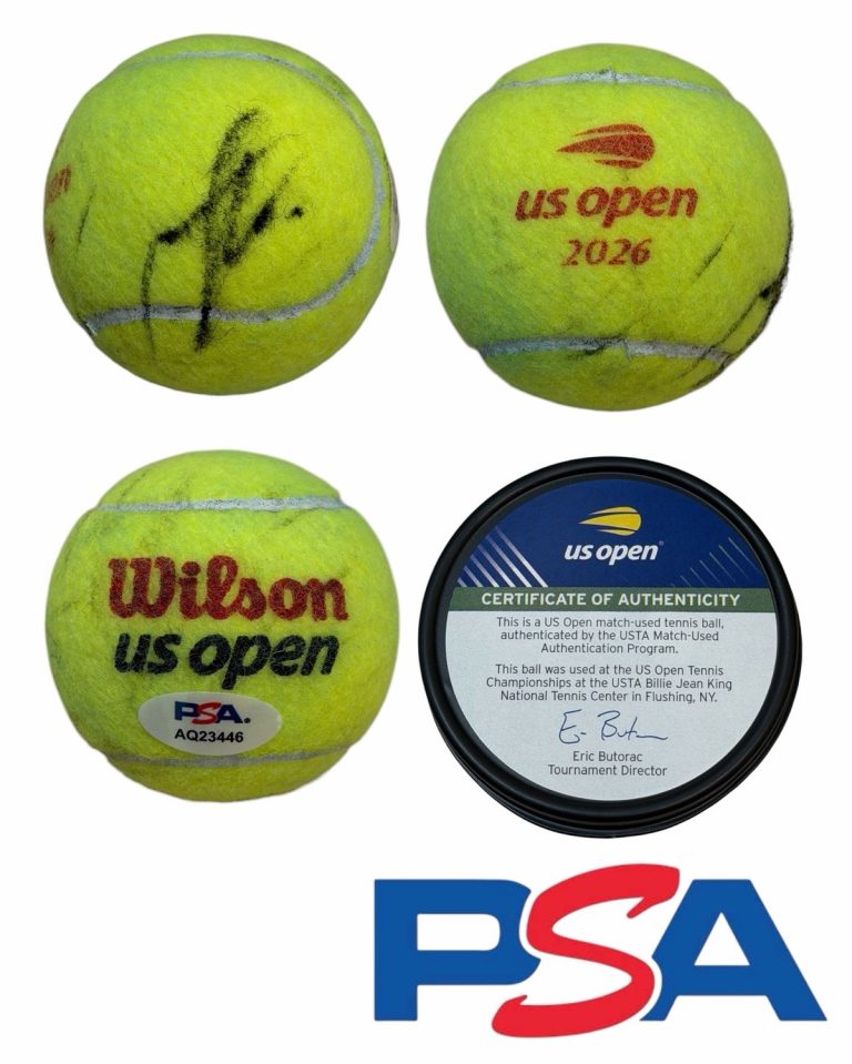Elena Rybakina Signed 2026 US OPEN CHAMPION Match Used Tennis Ball PSA AUTO WTA