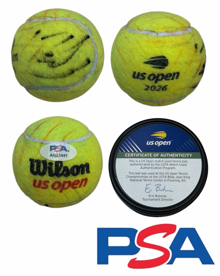Ben Shelton Signed 2026 US OPEN FINALIST Match Used Tennis Ball PSA AUTO ATP