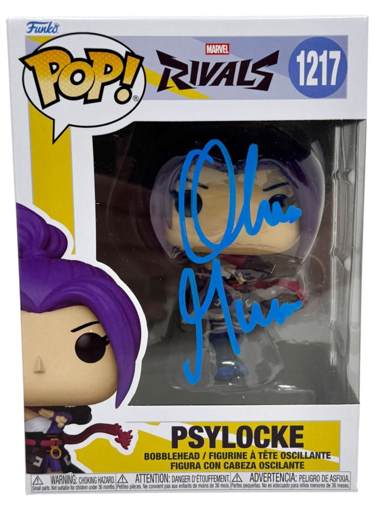 Olivia Munn Signed X-Men Psylocke Funko Pop #1217 Marvel Autograph Beckett COA
