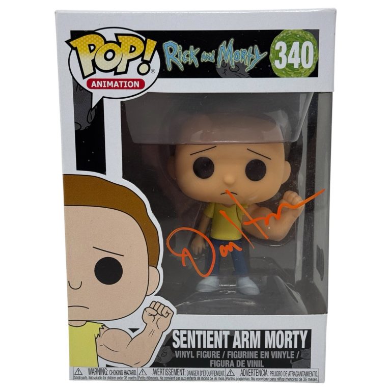 Dan Harmon Rick and Morty Signed Sentient Arm Morty #340 Funko Pop Beckett COA