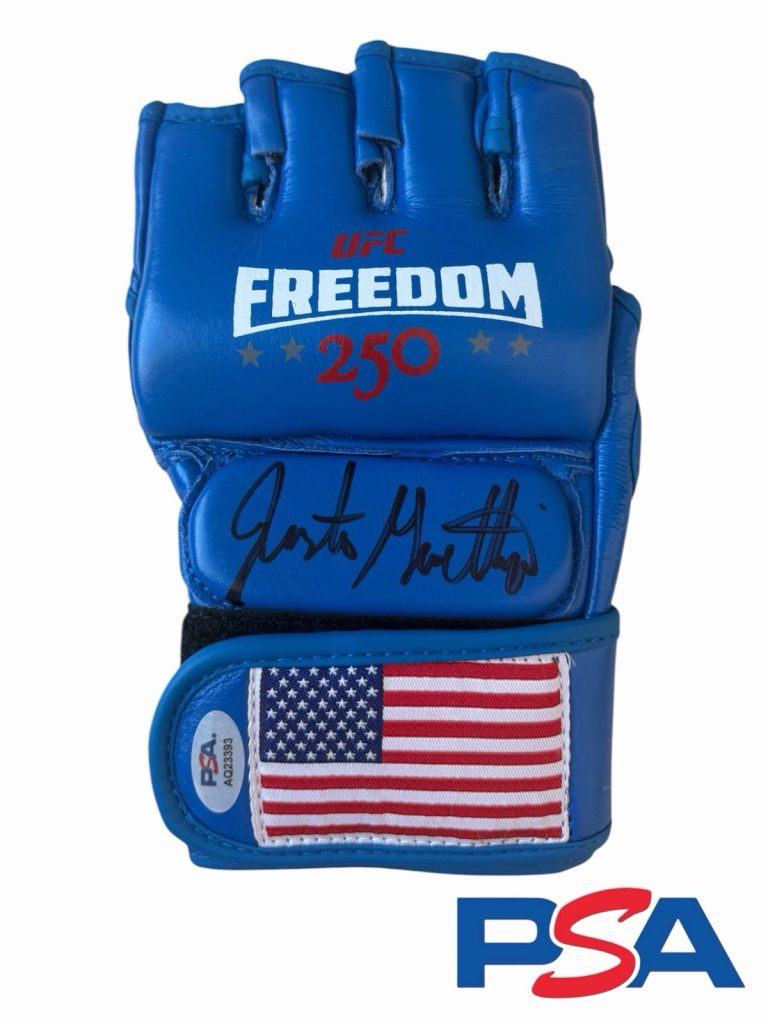 Justin Gaethje Signed 2026 UFC Freedom 250 Fight Glove PSA AUTO USA WHITE HOUSE