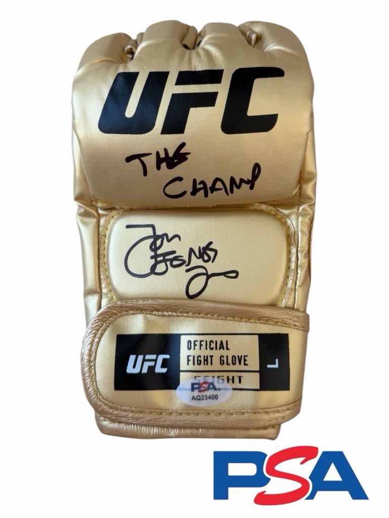 JON BONES JONES Signed UFC Gold Fight Glove Inscribed “THE CHAMP” PSA/DNA AUTO