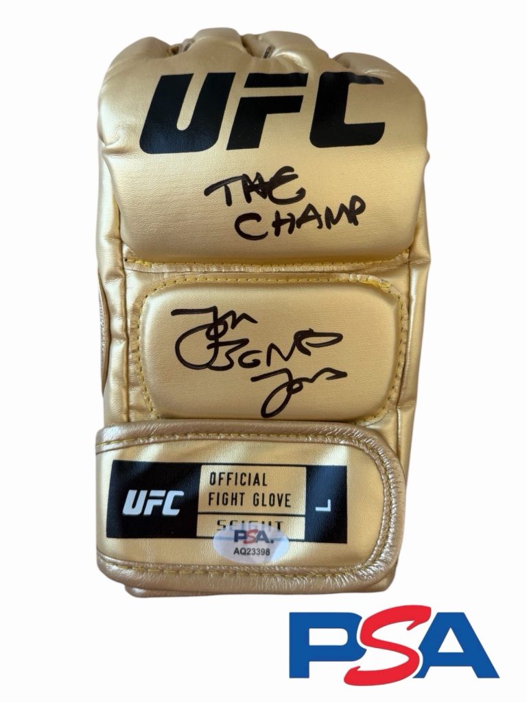JON BONES JONES Signed UFC Gold Fight Glove Inscribed “THE CHAMP” PSA/DNA AUTO