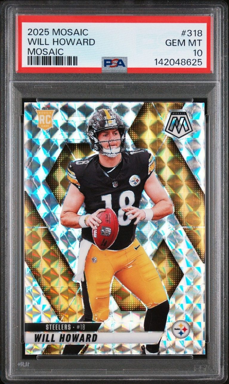 Graded 2025 Panini Mosaic Will Howard #318 Rookie RC Football Card PSA 10
