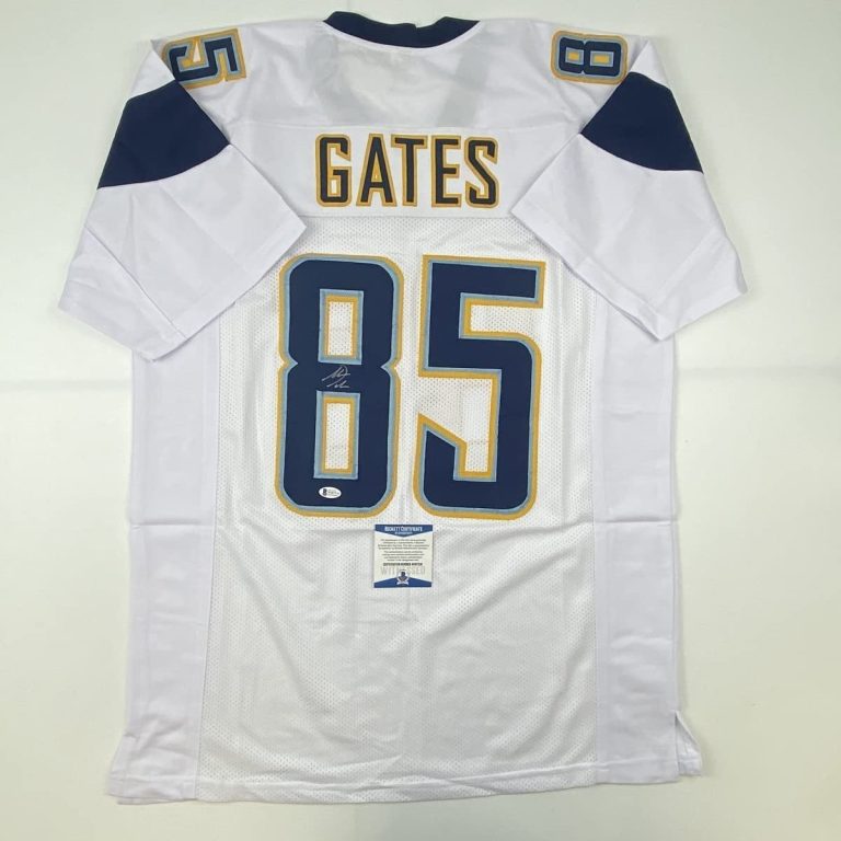 Autographed/Signed Antonio Gates Los Angeles LA White Jersey Beckett COA