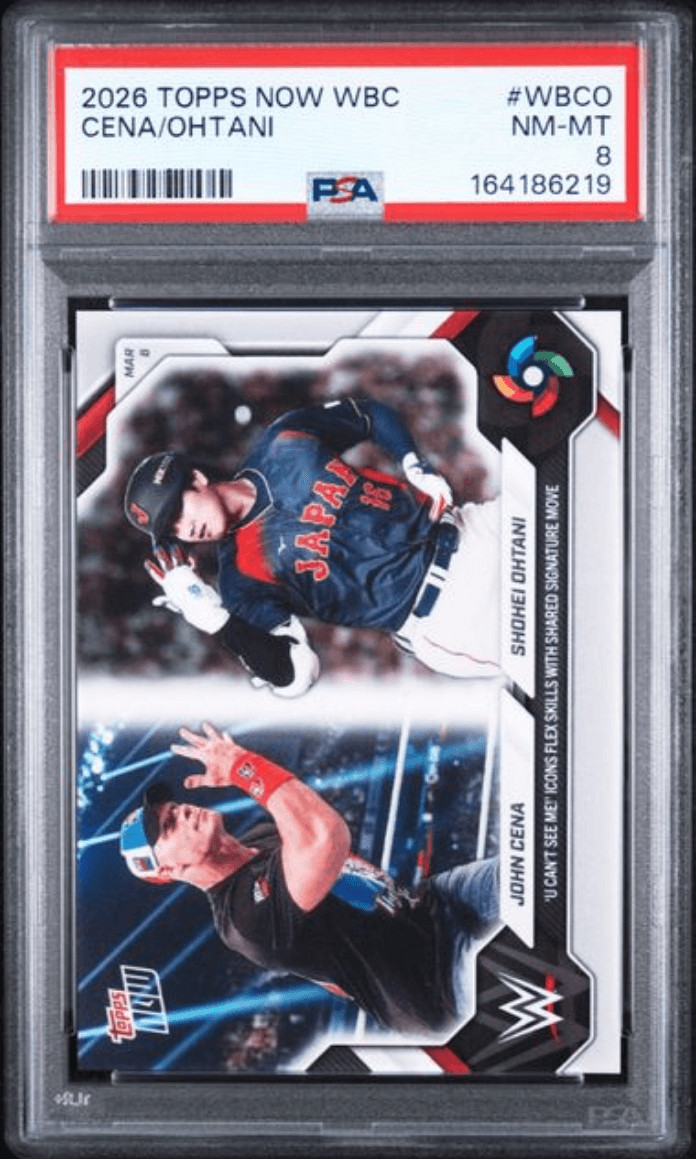 Graded 2026 Topps Now John Cena/Shohei Ohtani #WBCO Baseball Card PSA 8
