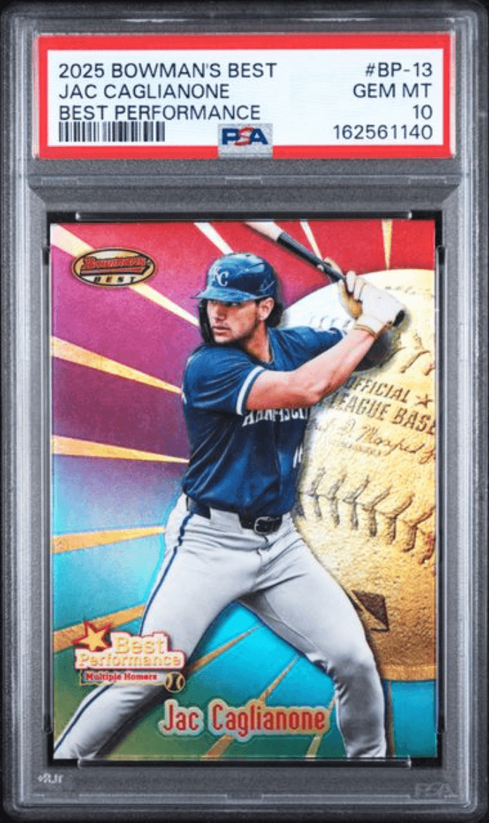 Graded 2025 Bowmans Best Jac Caglianone #BP13 Baseball Card PSA 10