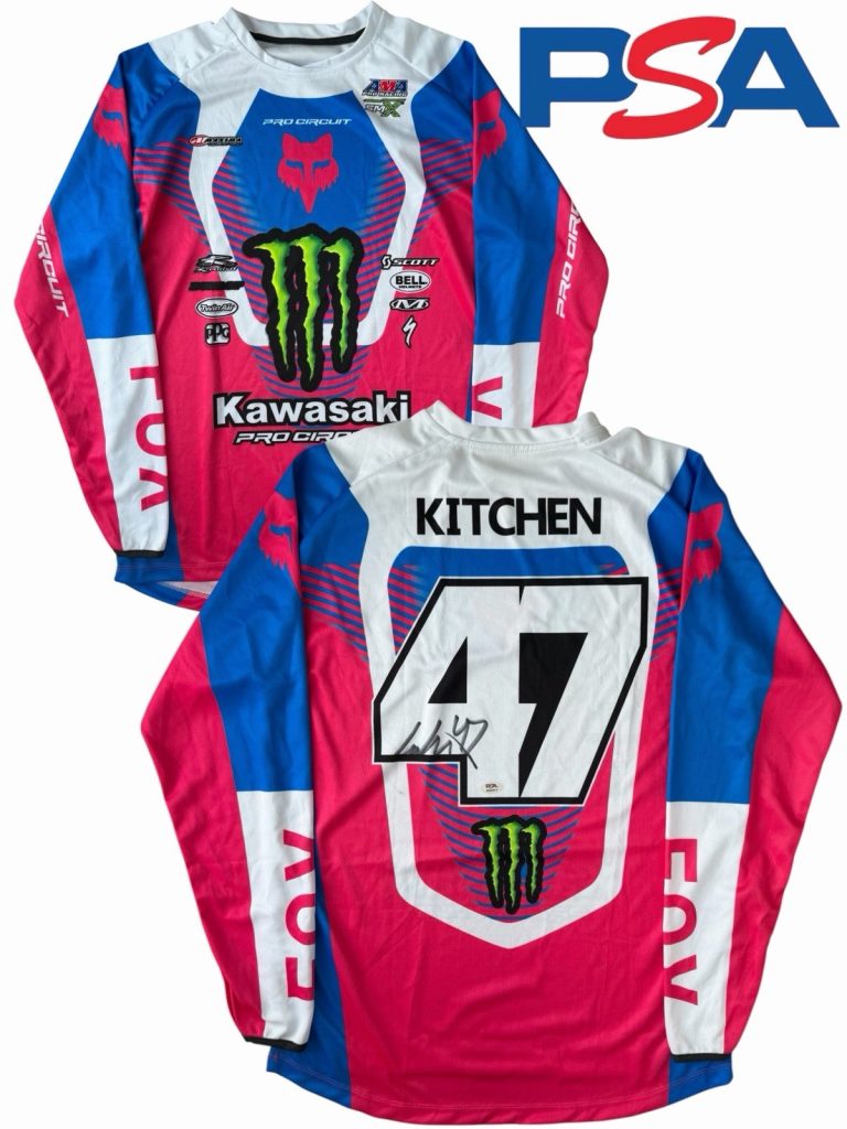 Levi Kitchen Signed Monster Kawasaki #47 Supercross Jersey PSA AUTO Motocross