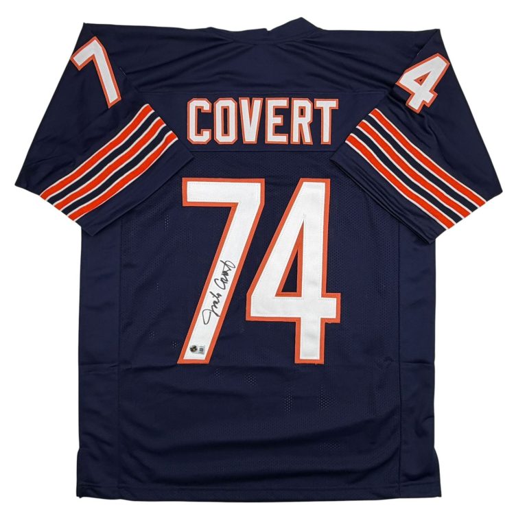 Autographed/Signed Jim Jimbo Covert Chicago Blue Jersey Beckett BAS COA