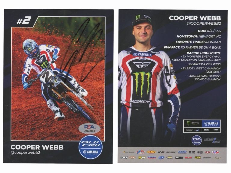 Cooper Webb Signed 2026 Monster Yamaha Racing Motocross Card PSA AUTO #2 SMX
