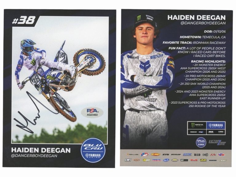 Haiden Deegan Signed 2026 Star Yamaha Racing Rookie Card Motocross PSA AUTO #38