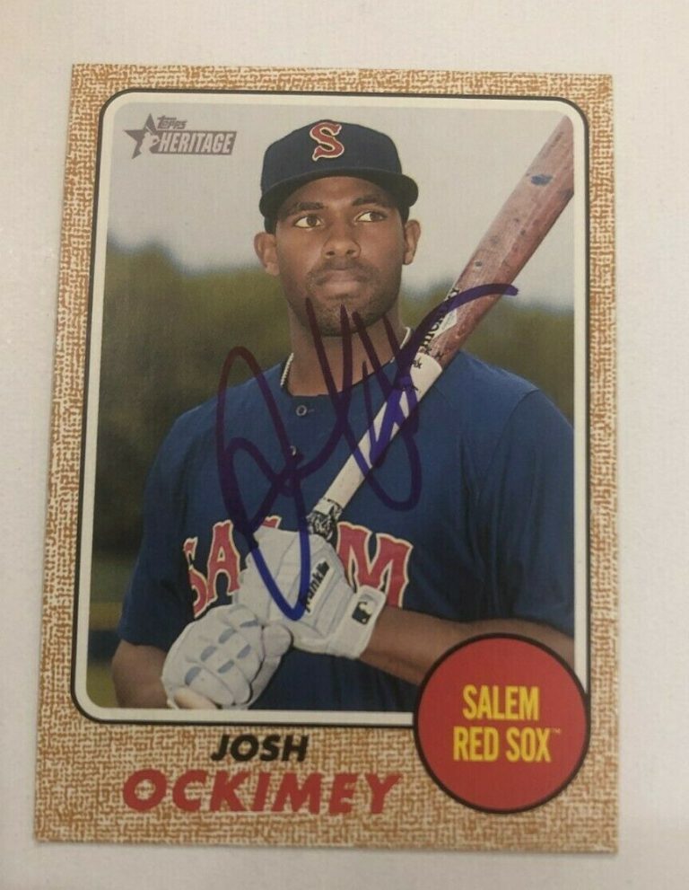 JOSH OCKIMEY SIGNED 2017 TOPPS HERITAGE MINORS PROSPECT ROOKIE CARD AUTO