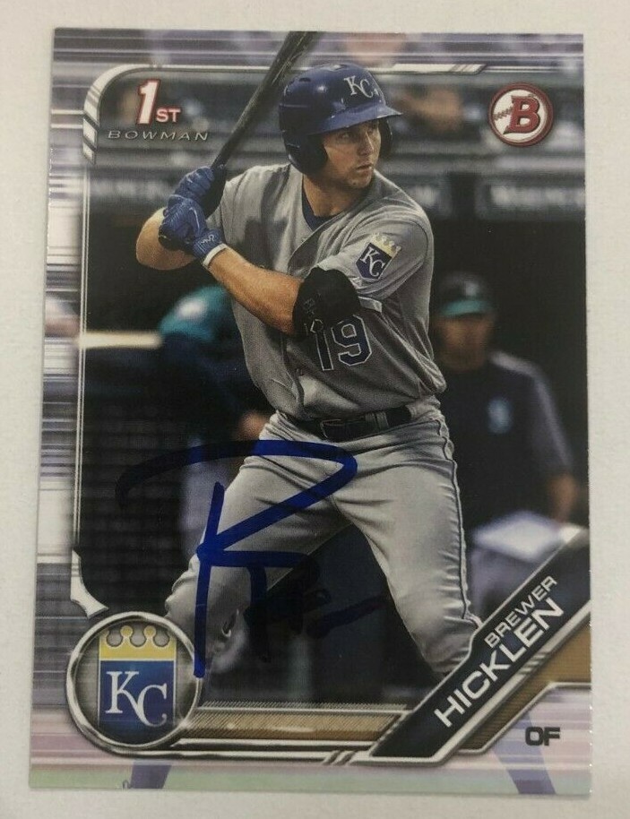 BREWER HICKLEN SIGNED 2019 BOWMAN PROSPECT ROOKIE CARD AUTO