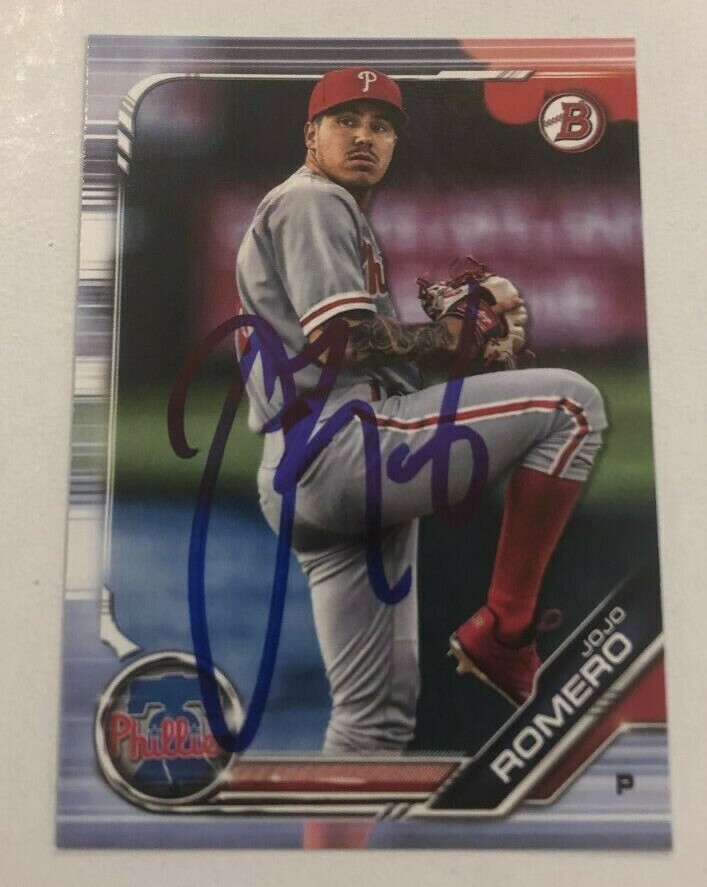 JOJO ROMERO SIGNED 2019 BOWMAN PROSPECT ROOKIE CARD AUTO
