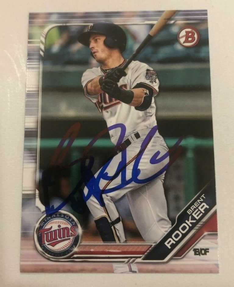 BRENT ROOKER SIGNED 2019 BOWMAN PROSPECT ROOKIE CARD AUTO