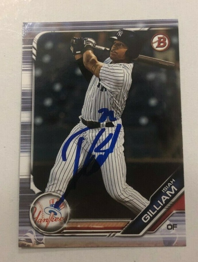 ISIAH GILLIAM SIGNED 2019 BOWMAN DRAFT BDP PROSPECT ROOKIE CARD AUTO