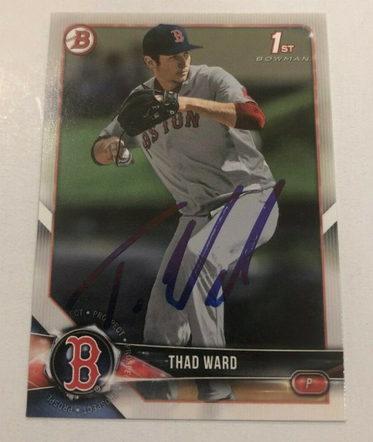 THAD WARD SIGNED 2018 BOWMAN DRAFT BDP PROSPECT ROOKIE CARD AUTO
