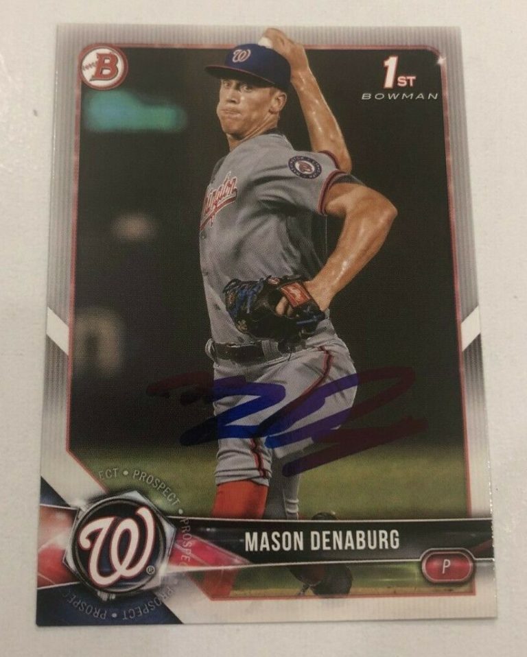 MASON DENABURG SIGNED 2018 BOWMAN DRAFT BDP PROSPECT ROOKIE CARD AUTO