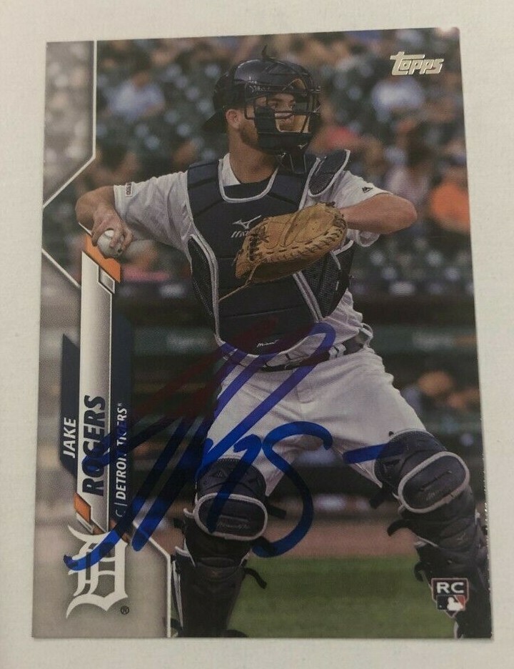 JAKE ROGERS SIGNED 2020 TOPPS BASEBALL ROOKIE CARD AUTO