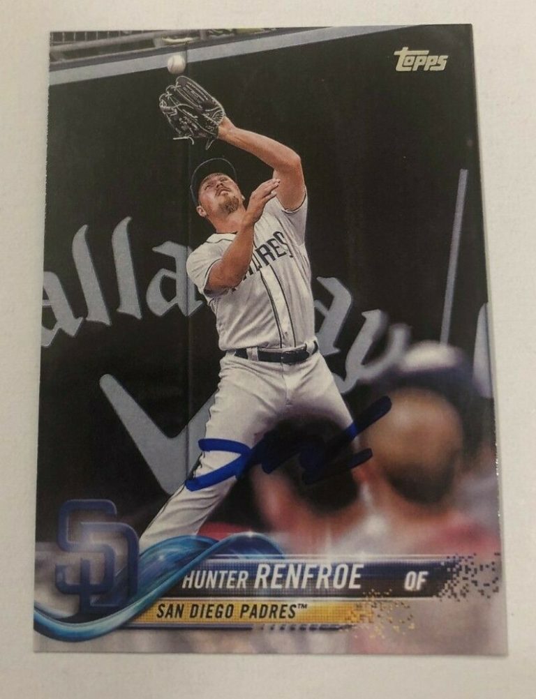 HUNTER RENFROE SIGNED 2018 TOPPS BASEBALL CARD AUTO