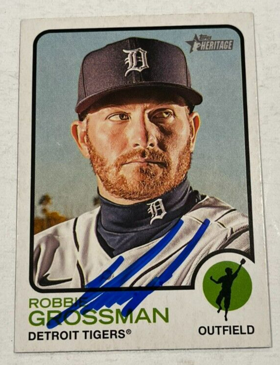 ROBBIE GROSSMAN SIGNED 2022 TOPPS HERITAGE BASEBALL CARD AUTO