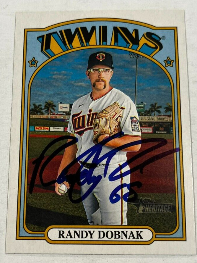 RANDY DOBNAK SIGNED 2021 TOPPS HERITAGE BASEBALL CARD AUTO